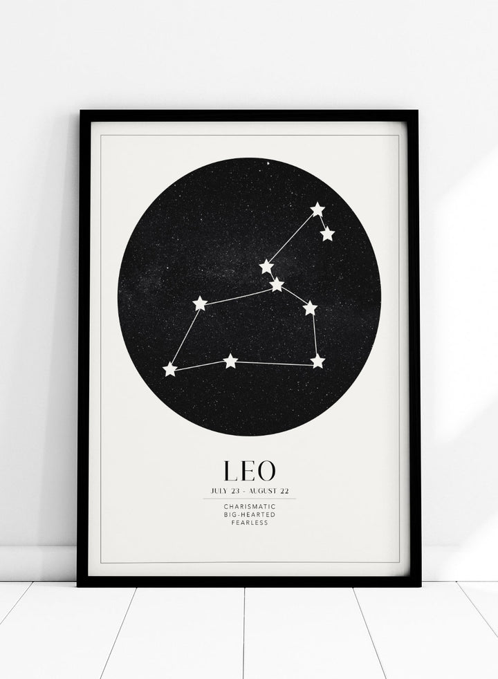 Leo Zodiac Art Print (Light/Dark)_Sugar & Canvas