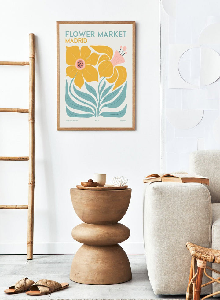 Flower Market Madrid Abstract Art Print FM110_Sugar & Canvas