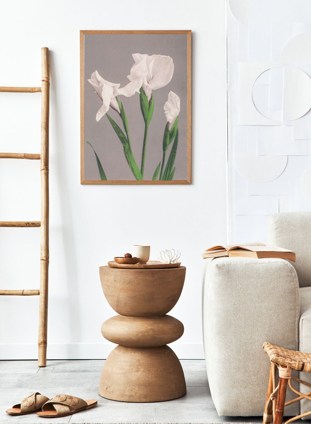 Ogawa Kazumasa White Irises Flowers Japanese Art Print OK03B_Sugar & Canvas