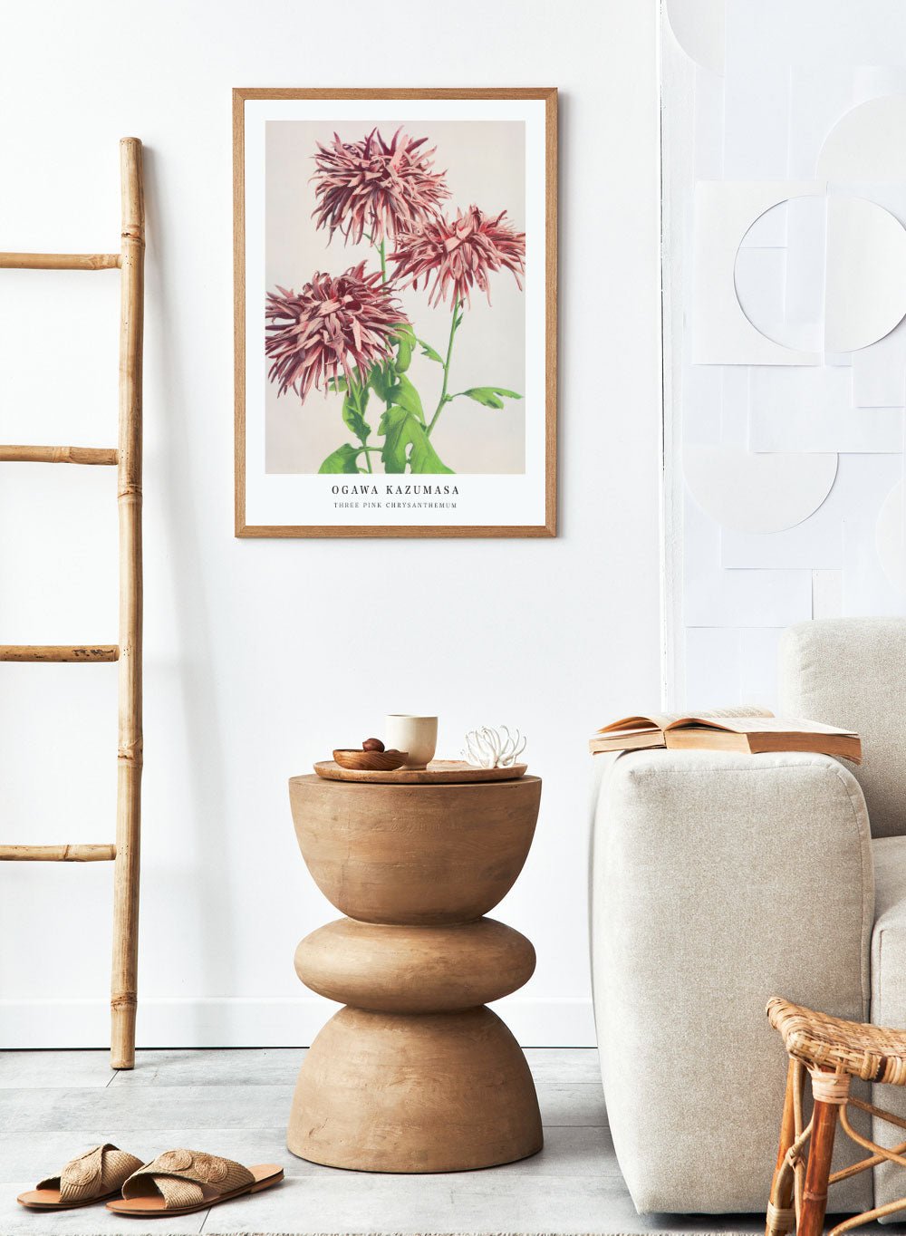 Ogawa Kazumasa Pink Chrysanthemum Flowers Japanese Art Print OK07_Sugar & Canvas