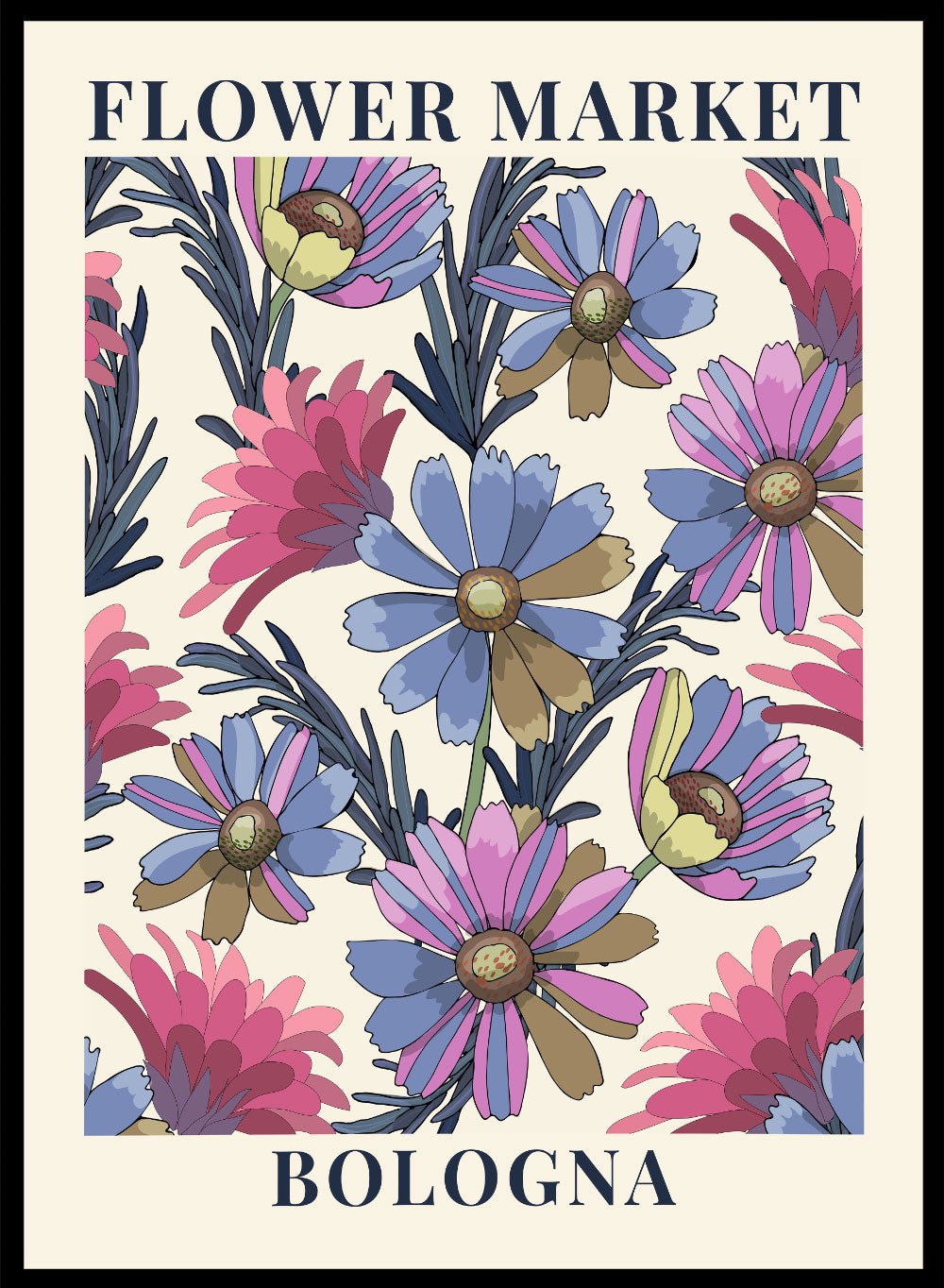 Flower Market Bologna Art Print_Sugar & Canvas