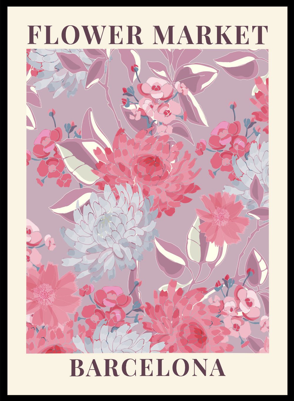 Flower Market Barcelona Art Print_Sugar & Canvas