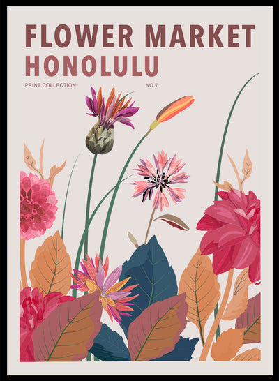 Sugar & Canvas 8x10 inches/20x25cm Flower Market Honolulu Art Print