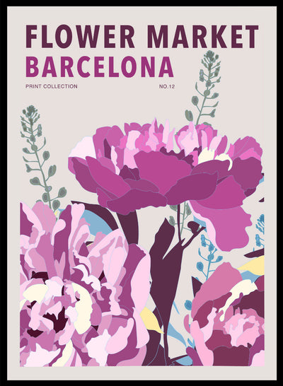 Sugar & Canvas 8x10 inches/20x25cm Flower Market Barcelona Art Print