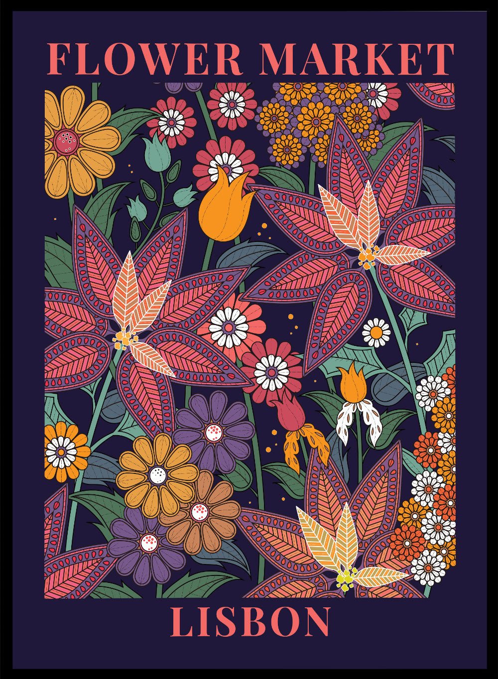 Flower Market Lisbon Art Print_Sugar & Canvas