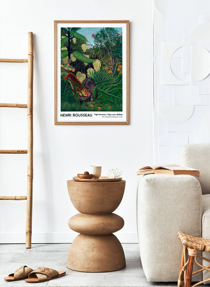 Henri Rousseau Fight between a Tiger and a Buffalo 1908 Art Print_Sugar & Canvas