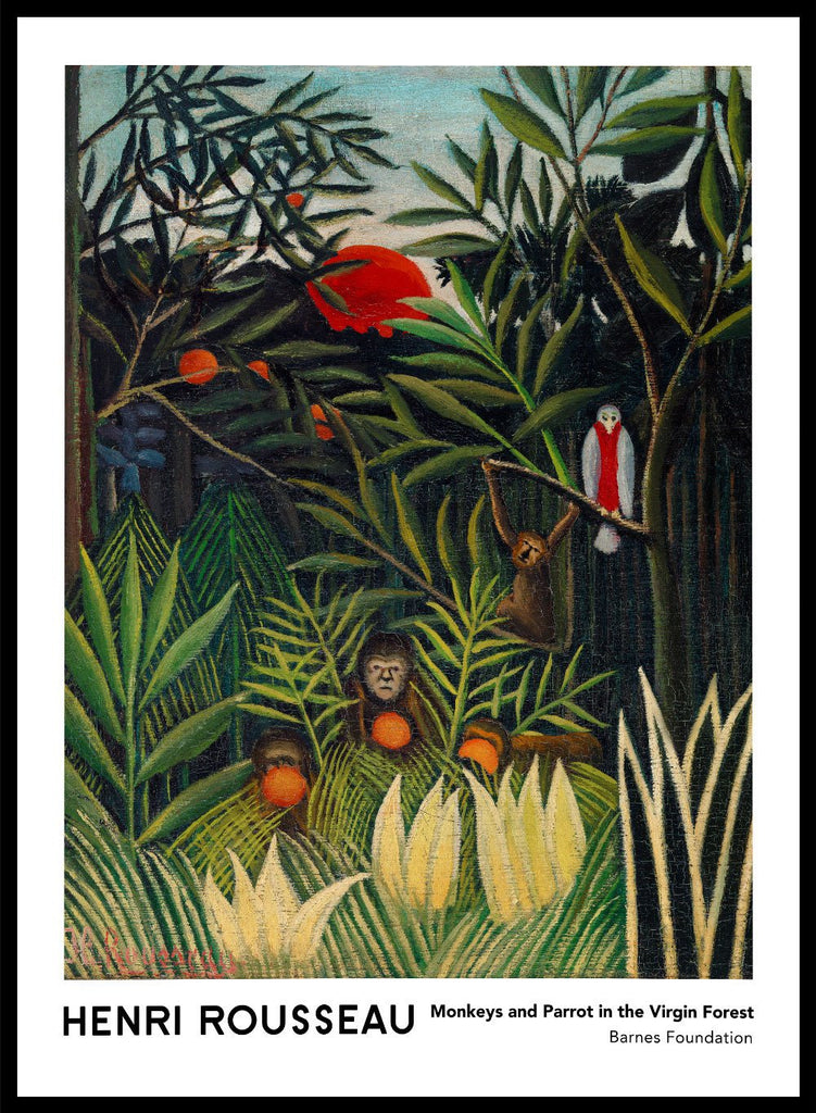 Henri Rousseau Monkeys and Parrot in the Virgin Forest Vintage Art
