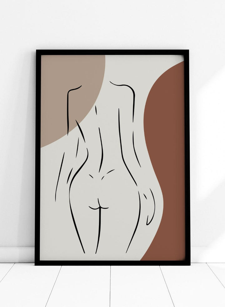 Terracotta Body Figure Line Art Print_Sugar & Canvas