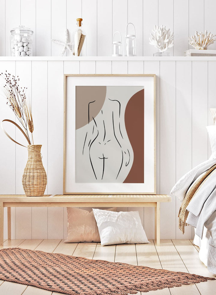 Terracotta Body Figure Line Art Print_Sugar & Canvas