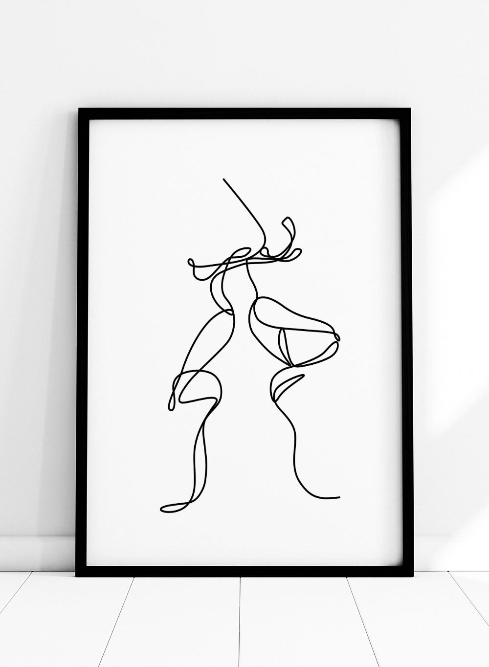 Kissing Couple Line Art Print_Sugar & Canvas