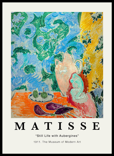 Sugar & Canvas 8x10 inches/20x25cm Still Life with Aubergines 1911 by Henri Matisse Print