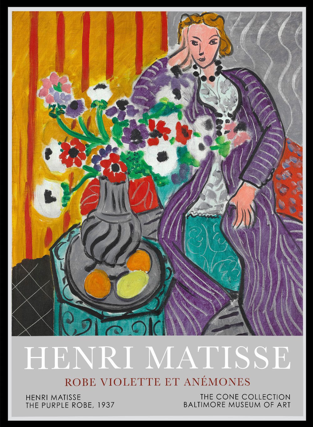 Purple Robe and Anemones 1937 by Henri Matisse_Sugar & Canvas