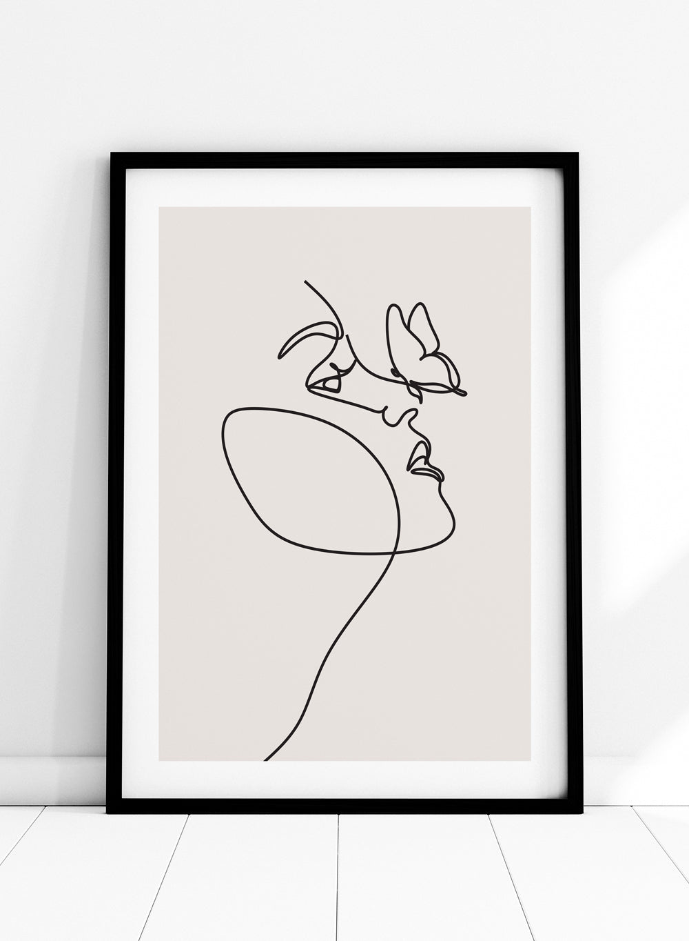 Head of Butterflies Line Art Print_Sugar & Canvas