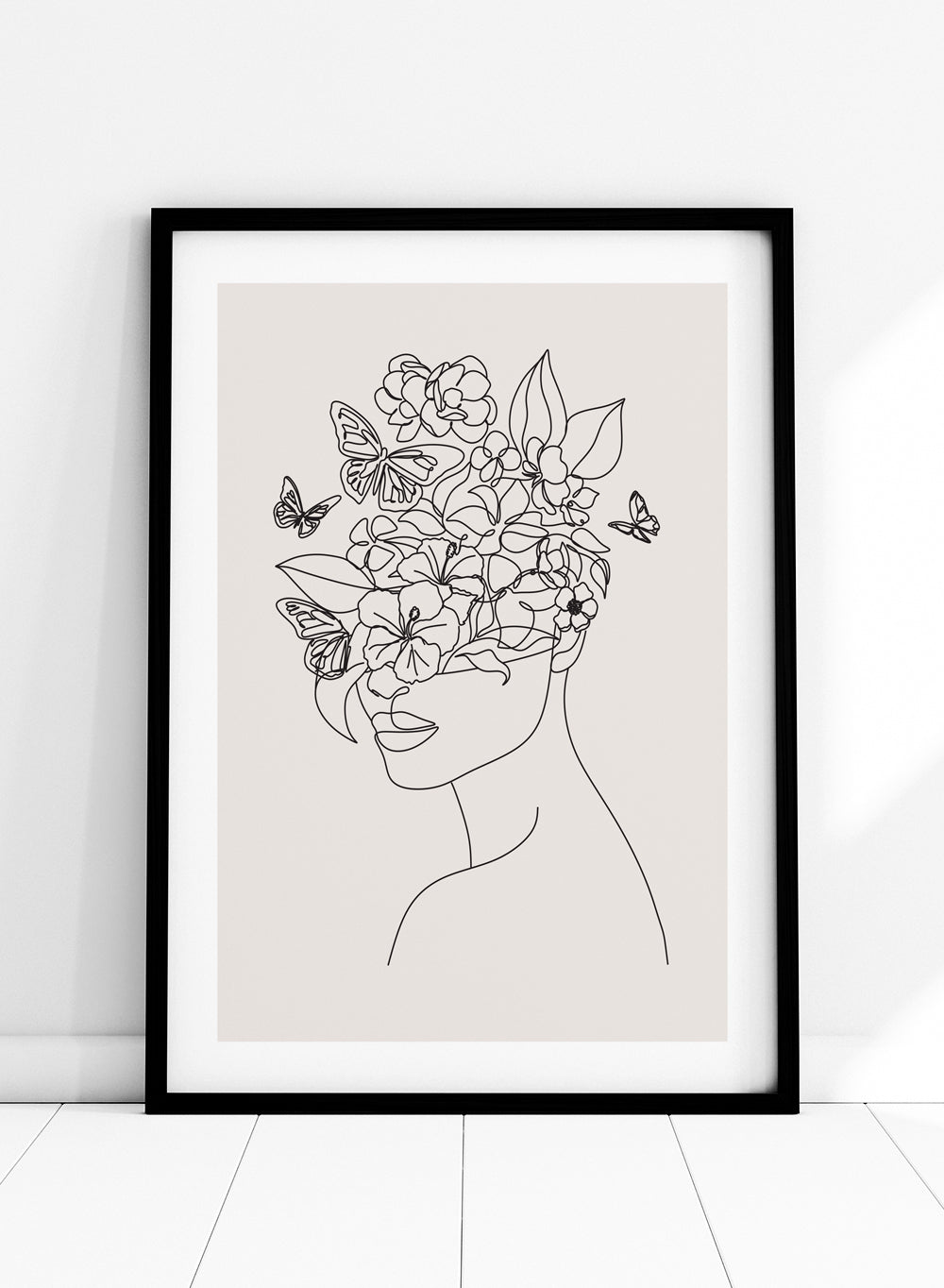 Head of Flowers Line Art Print_Sugar & Canvas