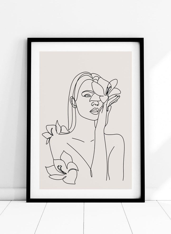 Head of Flowers Line Art Print_Sugar & Canvas