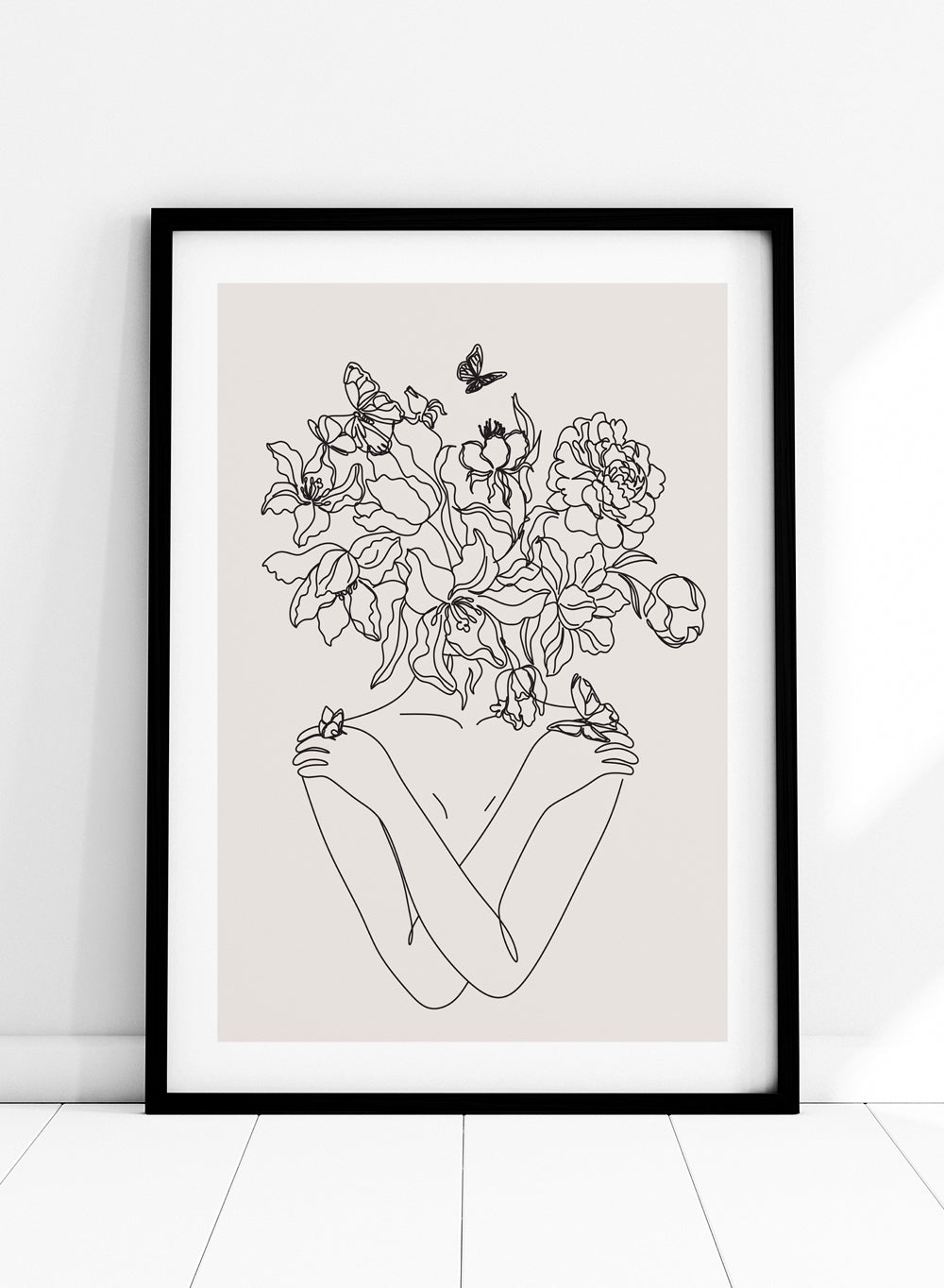 Head of Flowers Line Art Print_Sugar & Canvas