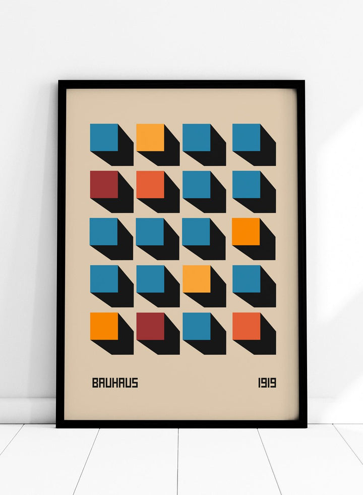 Bauhaus Geometric Squares Art Print_Sugar & Canvas