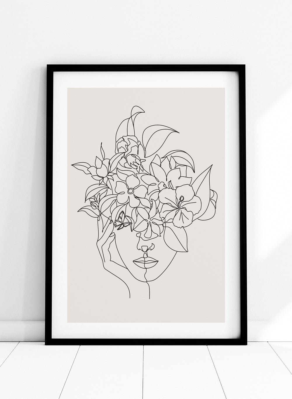 Head of Flowers Line Art Print_Sugar & Canvas