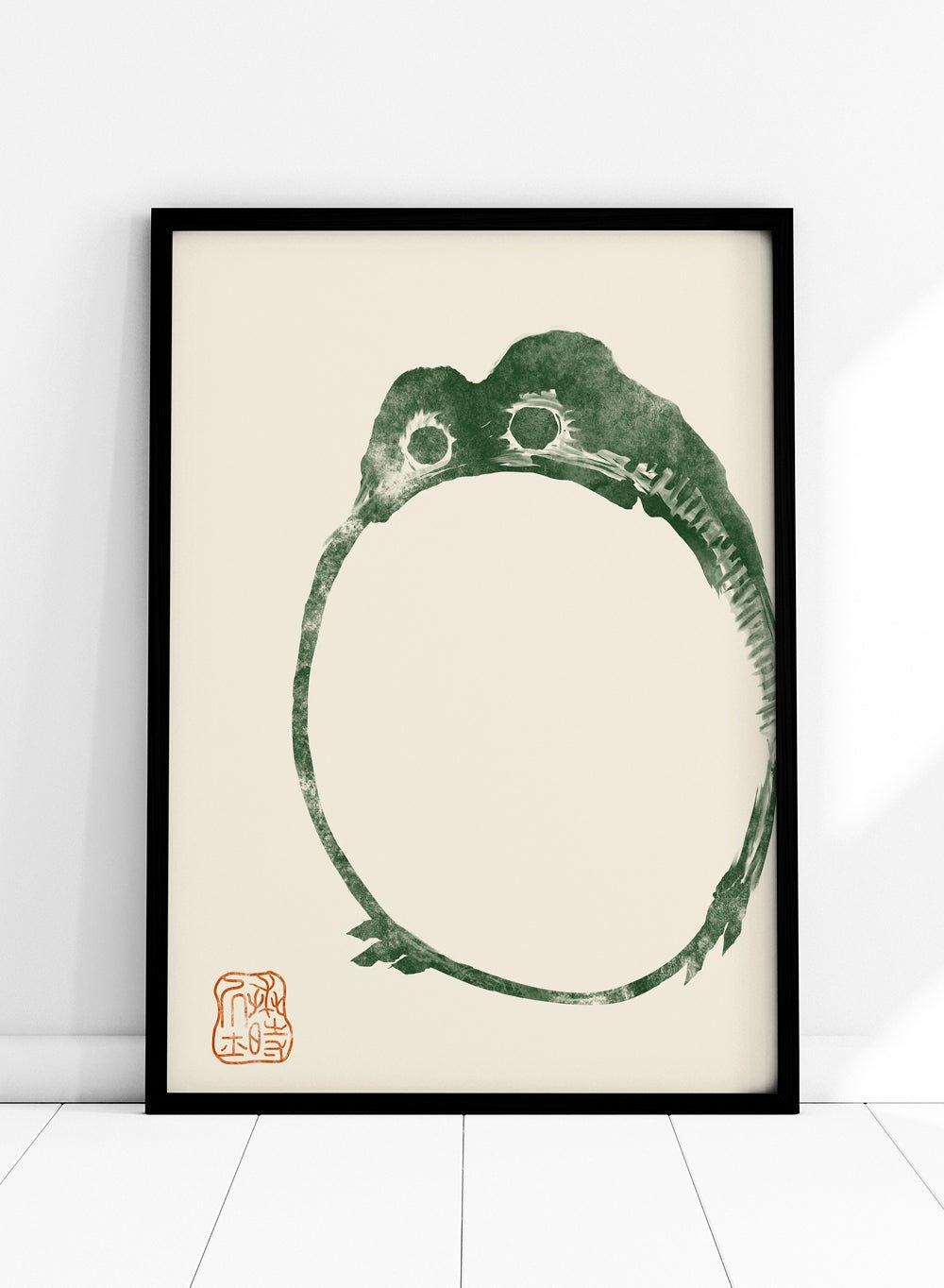 Matsumoto Hoji Japanese Frog (2 Dark Green) Art Print_Sugar & Canvas