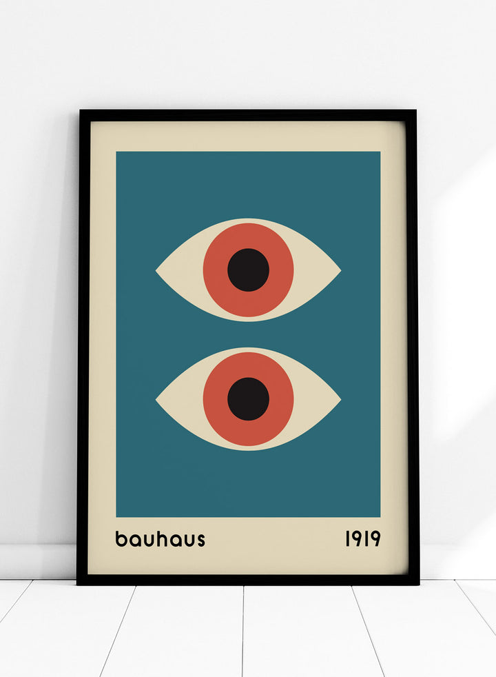 GEOMETRIC ABSTRACT II 図案 幾何学絵画 テキスタイル見本帳 Bauhaus Print Blue Geometric Shapes Artwork - wallartK