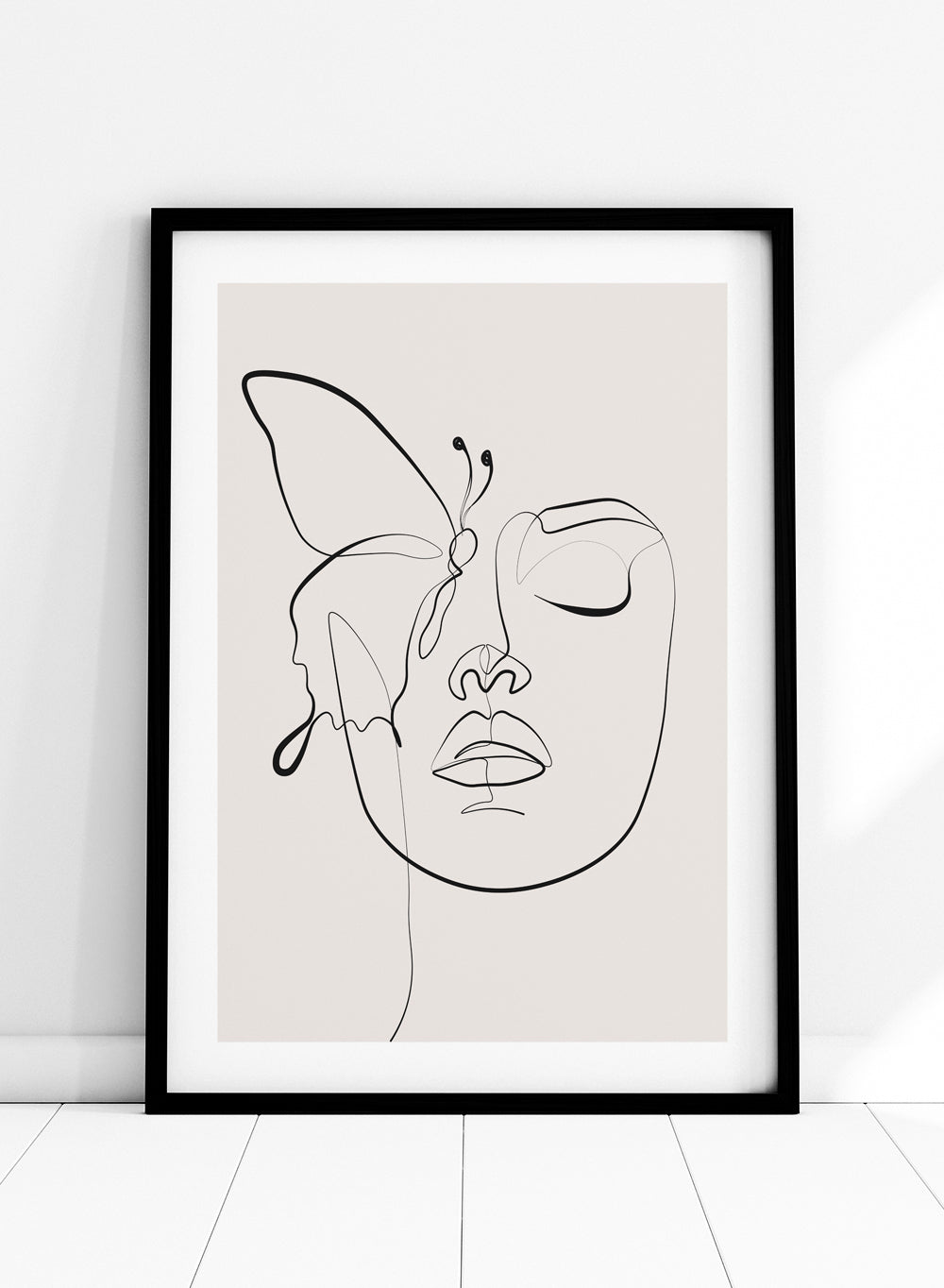 Head of Butterflies Line Art Print_Sugar & Canvas
