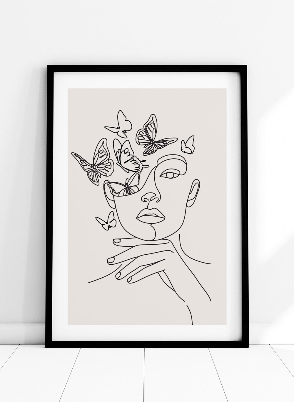 Head of Butterflies Line Art Print_Sugar & Canvas