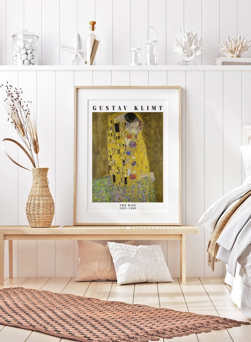 Gustav Klimt The Kiss 1907-1908 Vintage Exhibition Poster Art
