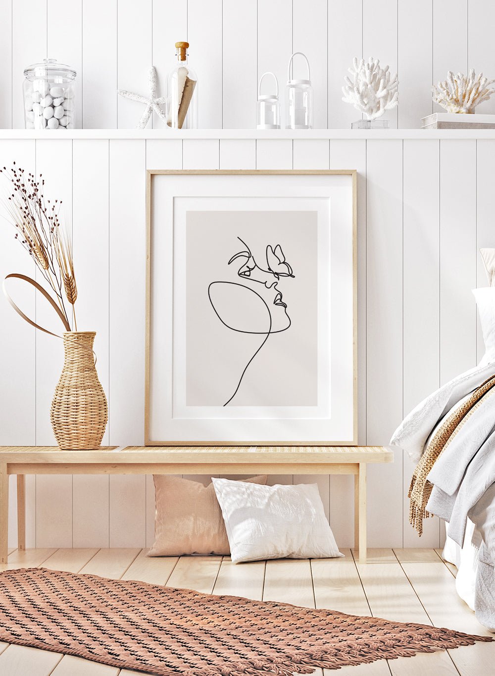 Head of Butterflies Line Art Print_Sugar & Canvas