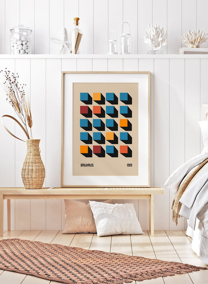 Bauhaus Geometric Squares Art Print_Sugar & Canvas