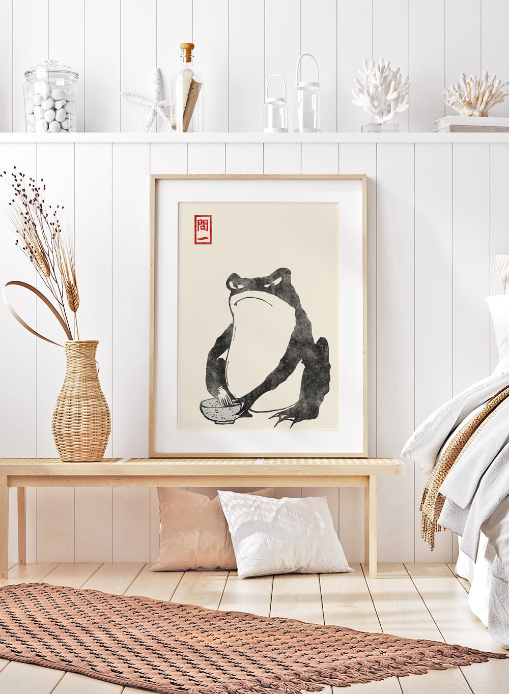 Matsumoto Hoji Japanese Frog (3 Black) Art Print_Sugar & Canvas