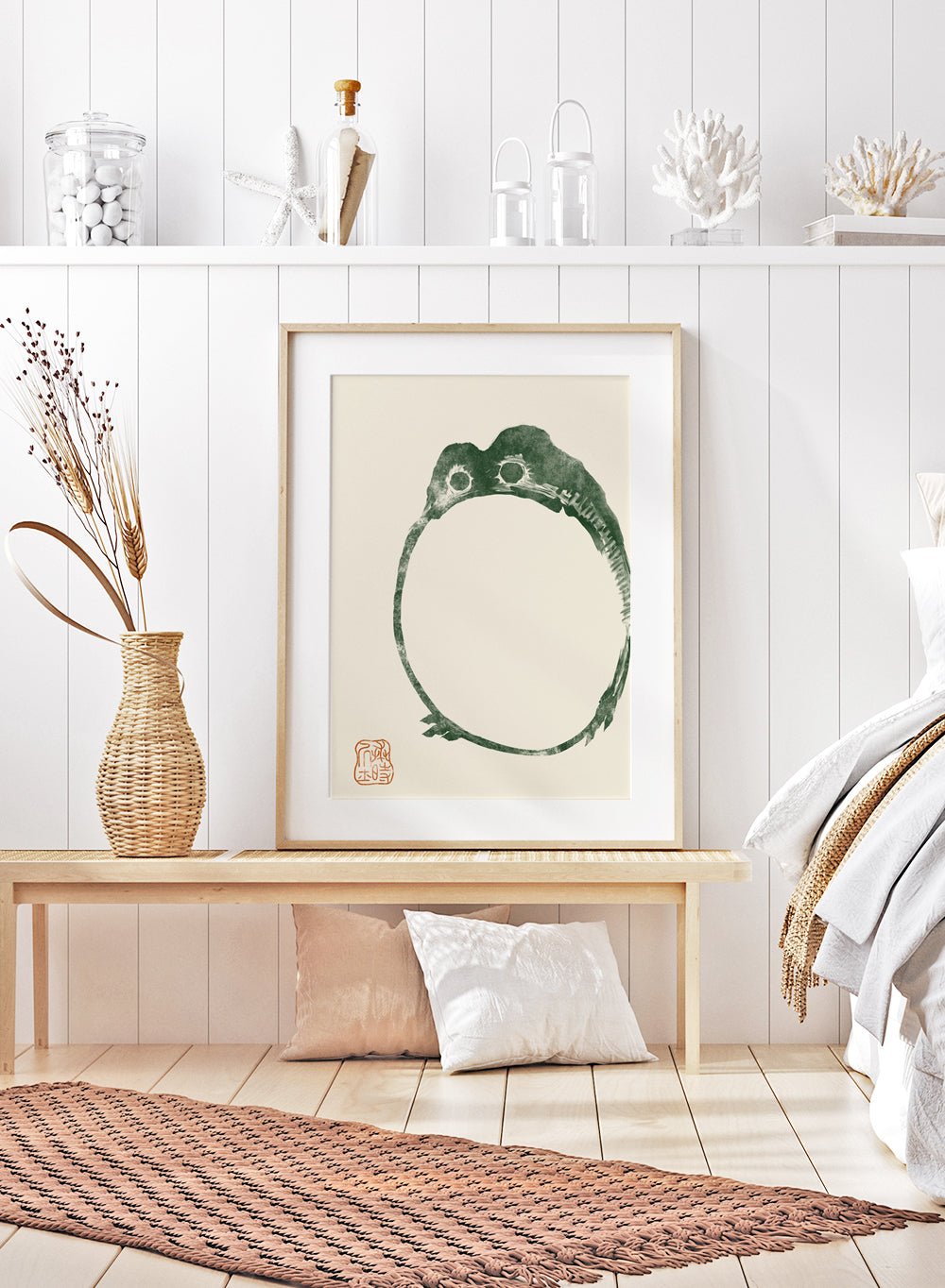 Matsumoto Hoji Japanese Frog (2 Dark Green) Art Print_Sugar & Canvas