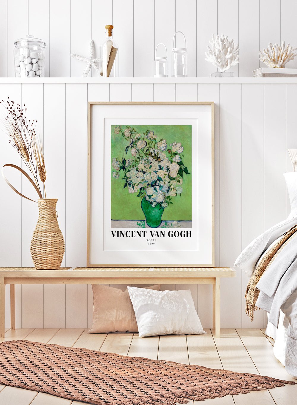 Vincent Van Gogh Roses 1890 Vintage Exhibition Poster Art Print