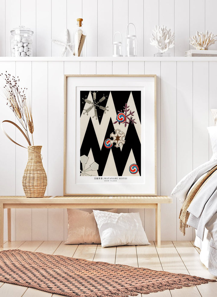 Watanabe Seitei Snow Flakes Illustration Art Print_Sugar & Canvas