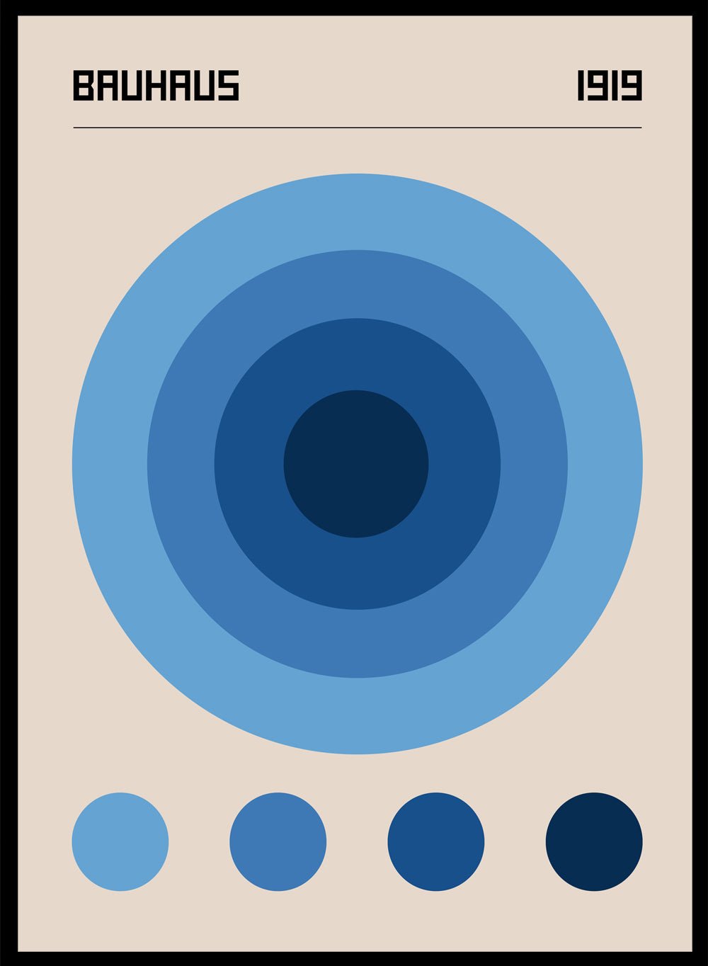 Bauhaus Geometric Circles Art Print_Sugar & Canvas