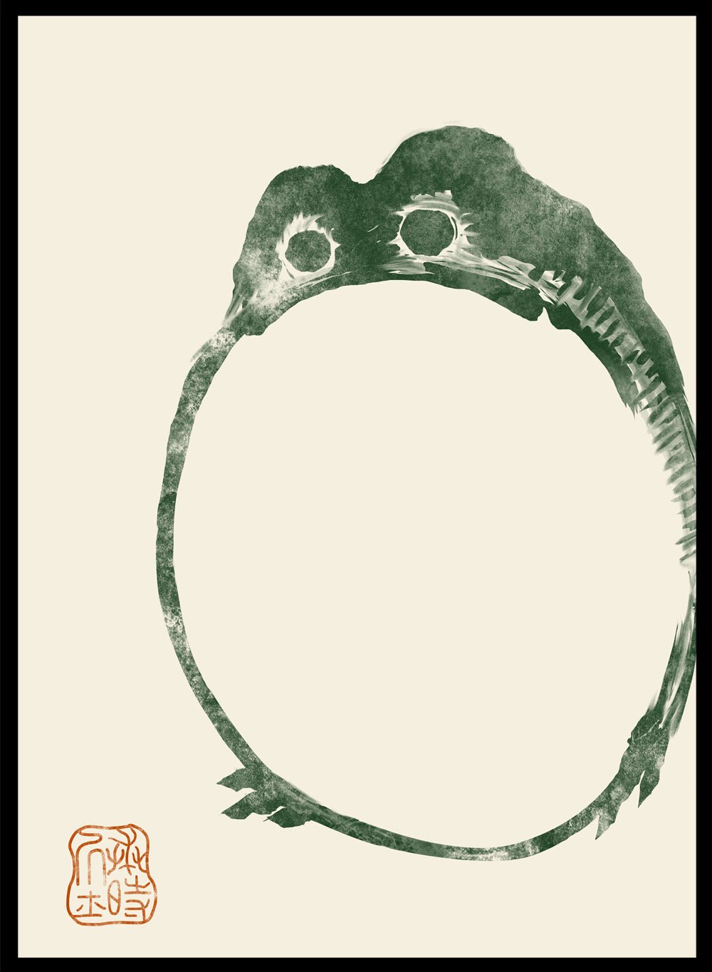 Matsumoto Hoji Japanese Frog (2 Dark Green) Art Print_Sugar & Canvas