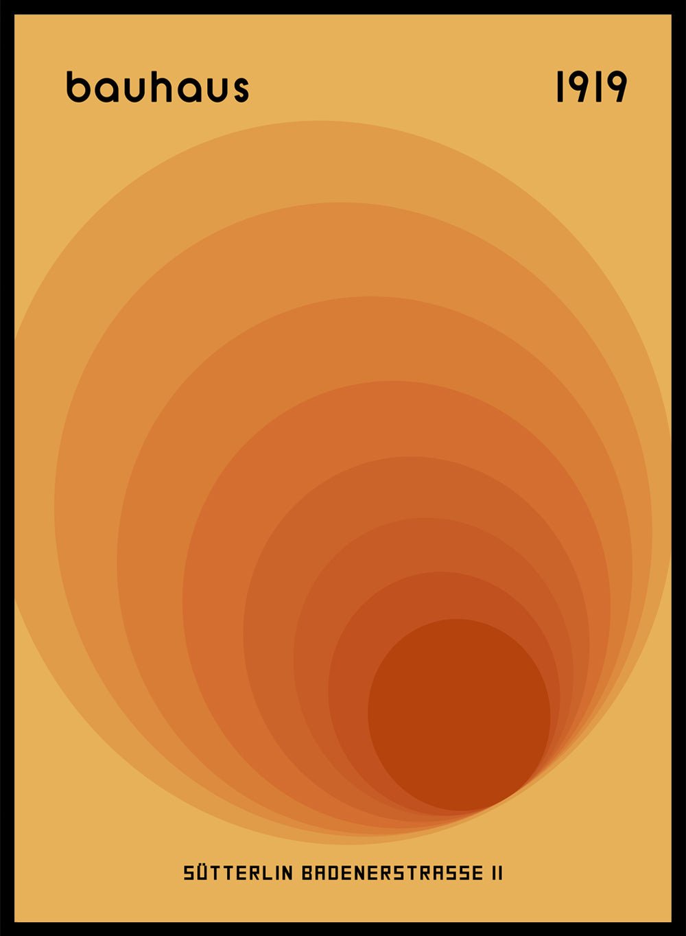 Bauhaus Orange Geometric Circles Art Print_Sugar & Canvas