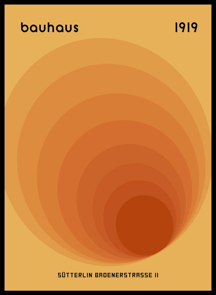 Bauhaus Orange Geometric Circles Art Print_Sugar & Canvas