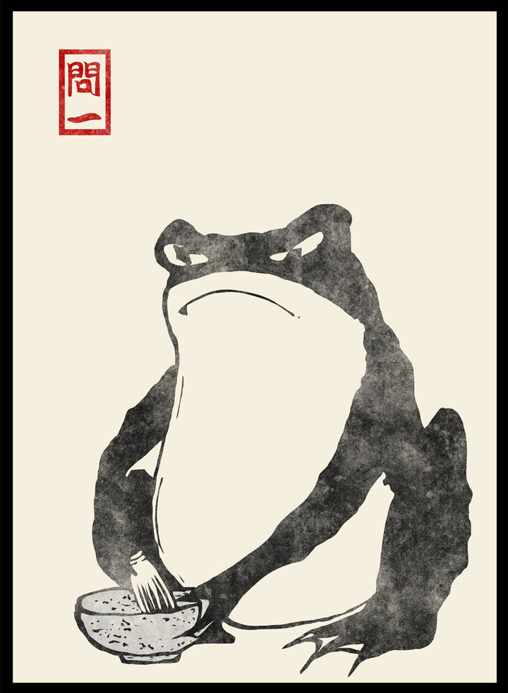 Matsumoto Hoji Japanese Frog (3 Black) Art Print_Sugar & Canvas