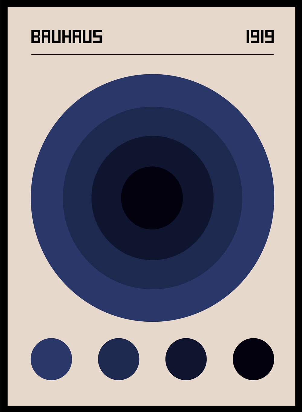 Bauhaus Geometric Circles Art Print_Sugar & Canvas