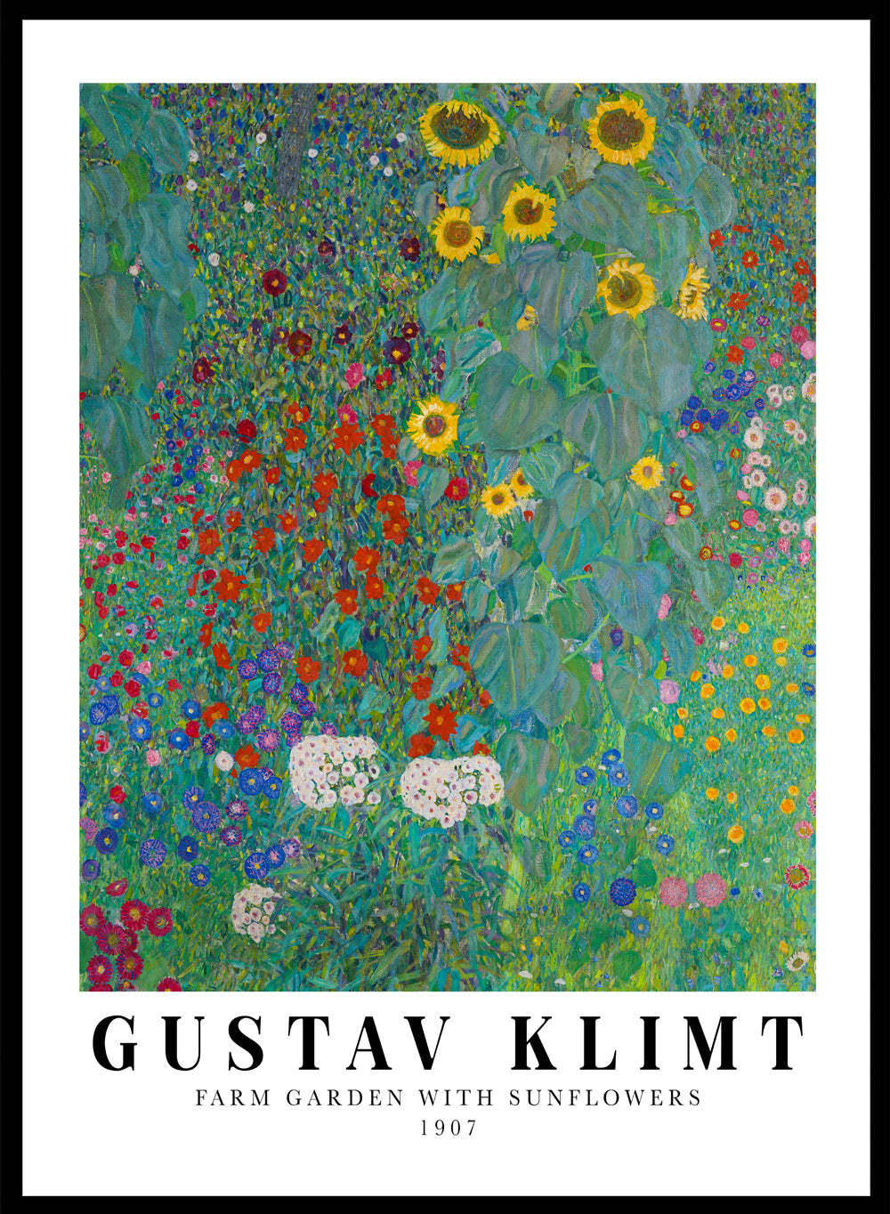 Sugar & Canvas 8x10 inches/20x25cm Gustav Klimt Farm Garden with Sunflowers 1907 Art Print