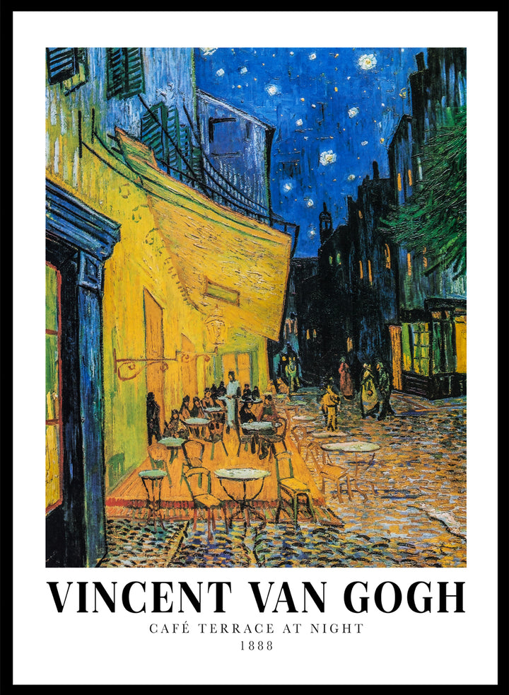 Vincent Van Gogh Cafe Terrace at Night 1888 Vintage Exhibition Poster Art  Print – Sugar & Canvas