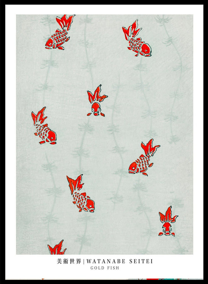 Watanabe Seitei Gold Fish Art Print_Sugar & Canvas