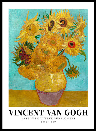 Sugar & Canvas 8x10 inches/20x25cm Van Gogh Vase with Twelve Sunflowers 1888-1889 Art Print