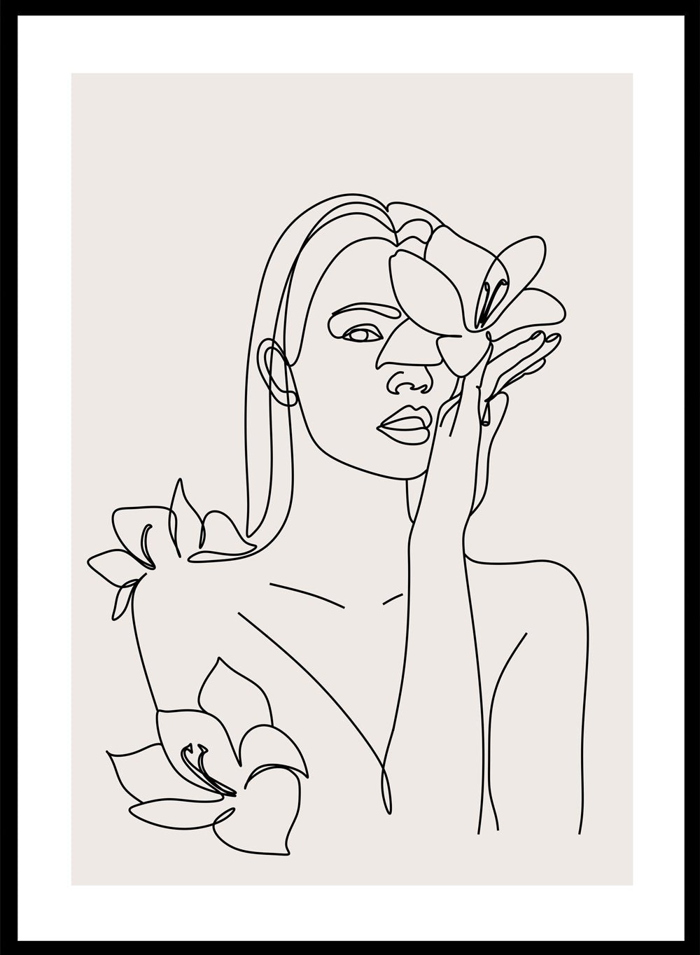 Head of Flowers Line Art Print_Sugar & Canvas