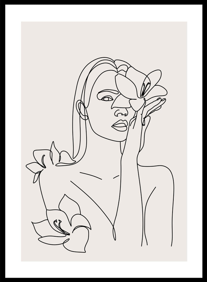 Head of Flowers Line Art Print_Sugar & Canvas