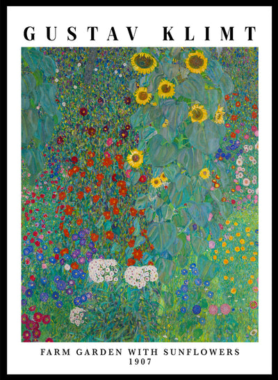 Sugar & Canvas 8x10 inches/20x25cm Gustav Klimt Farm Garden with Sunflowers 1907 Art Print