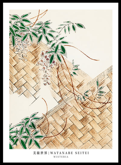 Sugar & Canvas 5x7 inches/13x18cm Watanabe Seitei Wisteria Art Print
