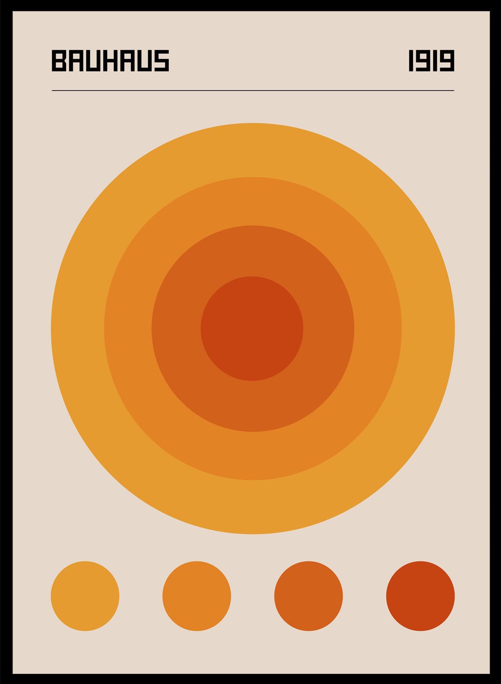 Bauhaus Geometric Circles Art Print_Sugar & Canvas