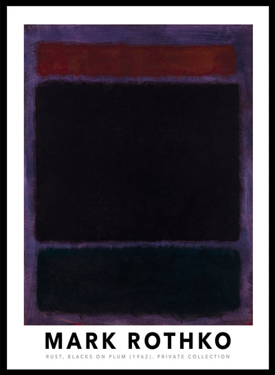 Sugar & Canvas 8x10 inches/20x25cm Mark Rothko Rust Blacks on Plum 1962 Art Print