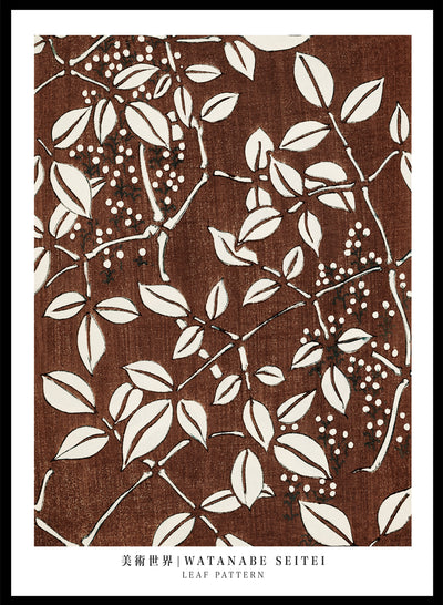 Sugar & Canvas 5x7 inches/13x18cm Watanabe Seitei Leaf Pattern Art Print